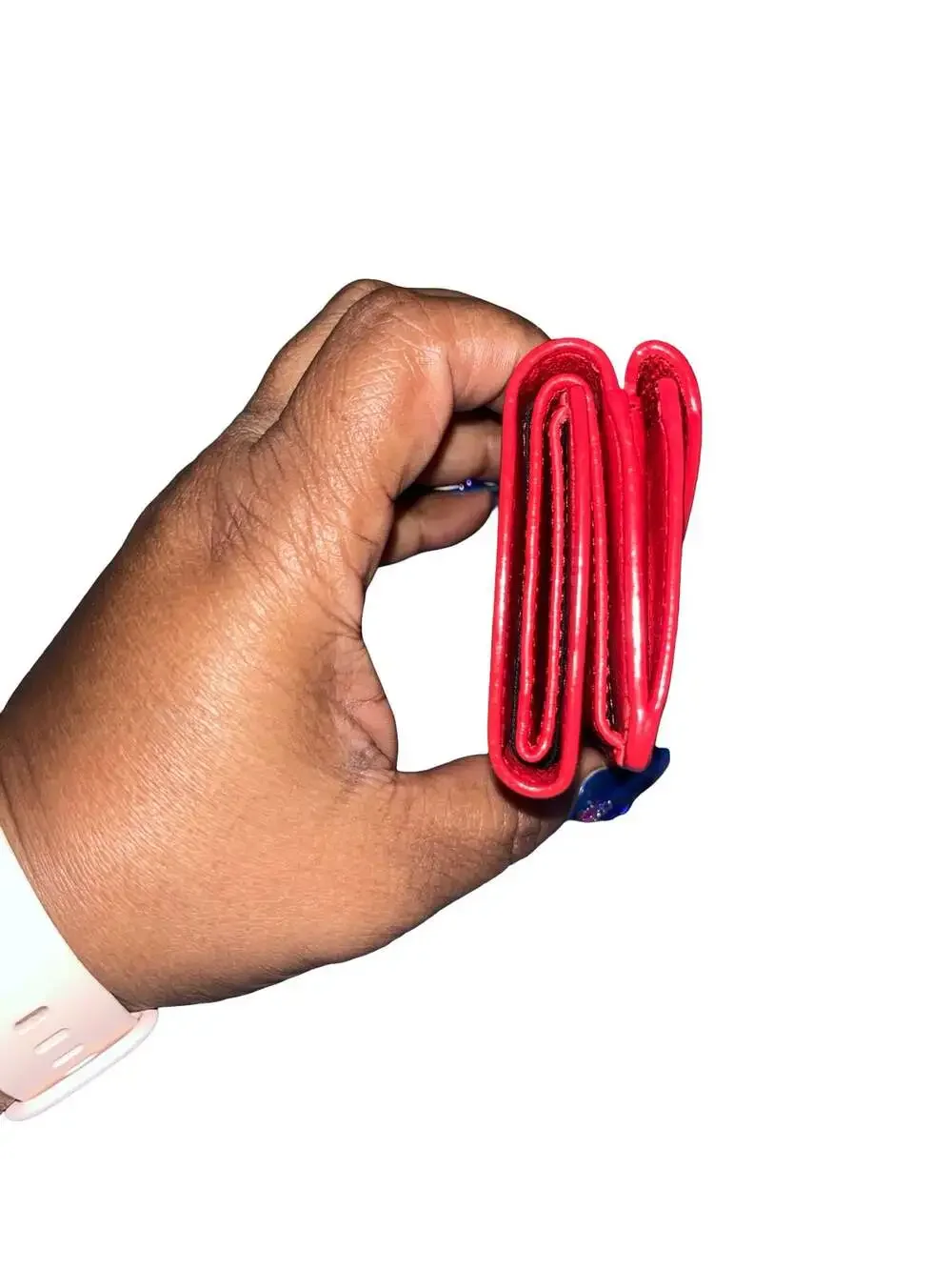 Balenciaga Papier Mini Trifold Wallet in Red Leather